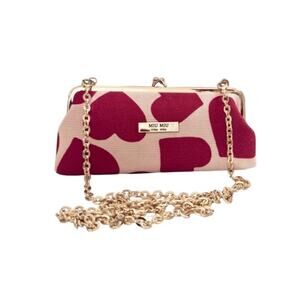 Miu Miu GWP Red Hearts Kiss Lock Clutch Bag Crossbody